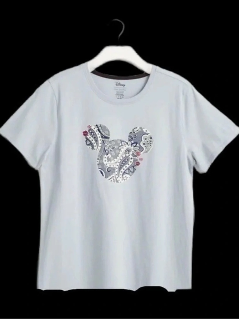 Disney Pale Blue Paisley Mickey Short Sleeve Tee